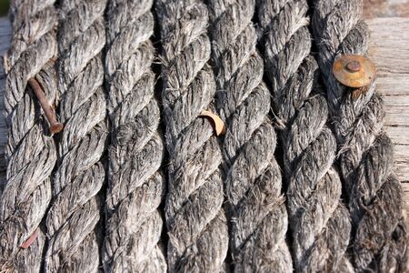 rope and old rusty nail for backgroundの写真素材