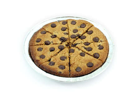 soft chocolate chip cookies on white backgroundの写真素材