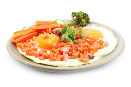 Asain Breakfast :Egg Pan, Vietnamese style fried eggの写真素材