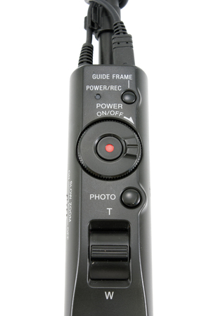 video camera control on white backgroundの写真素材