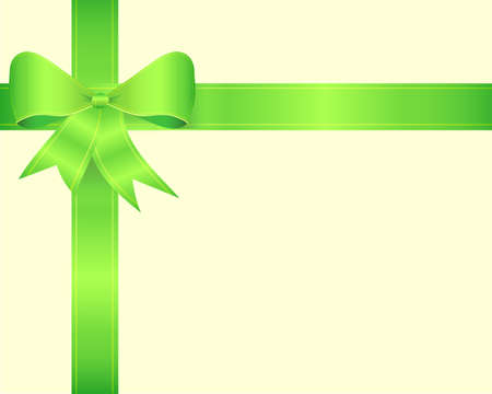 Green bow illustrationのイラスト素材