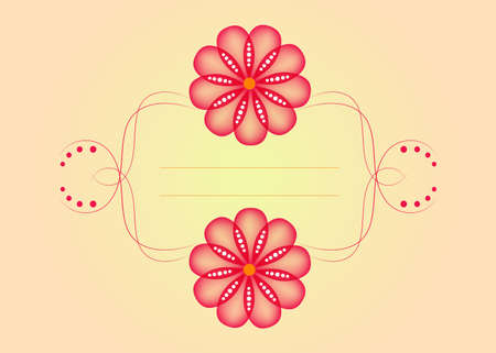 Simple vector frame with red flowersのイラスト素材