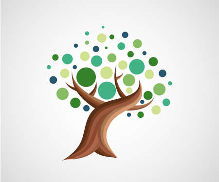 Abstract green tree simple illustrationのイラスト素材