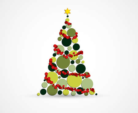 Abstract Christmas tree geometric illustrationのイラスト素材