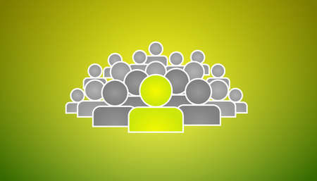Stand out of crowd and be special - illustration on green backgroundのイラスト素材