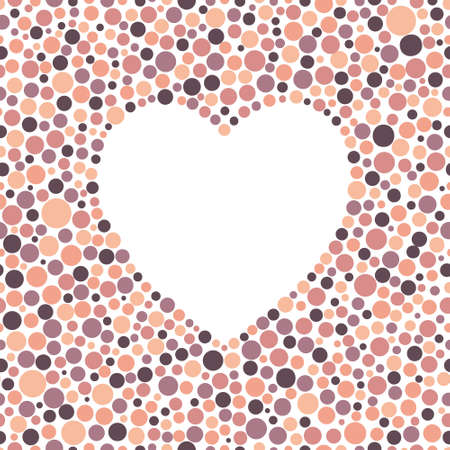 Abstract seamless pattern with heart and colorful dots. Simple vector illustration.のイラスト素材