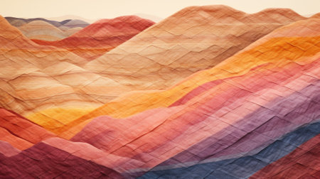 Abstract background of multi-colored mountains from lines and brush strokes. High quality photoの素材