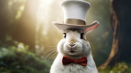 White rabbit in the forest. High quality photoの素材