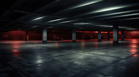 Empty underground parking. High quality photoの写真素材