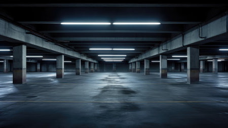 Empty underground parking. High quality photoの写真素材