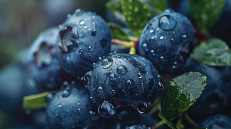 Ripe and fresh blueberries close up. High quality photoの写真素材