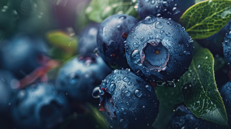 Ripe and fresh blueberries close up. High quality photoの写真素材