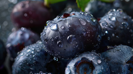 Ripe and fresh blueberries close up. High quality photoの写真素材