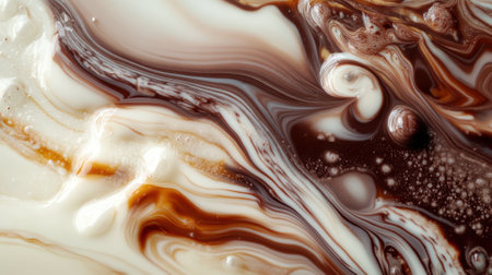 Swirled Dark and White Melted Chocolate Texture. High quality photoの素材
