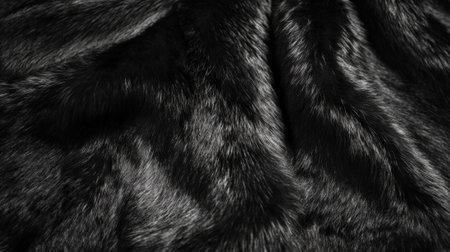Black Fur Texture with Soft Shiny Surface. High quality photoの素材