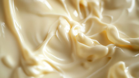Close-Up of Melted White Chocolate with Smooth Texture. High quality photoの素材