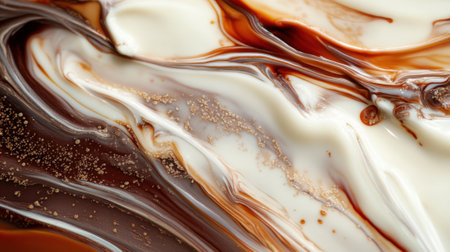 Swirled Dark and White Melted Chocolate Texture. High quality photoの素材