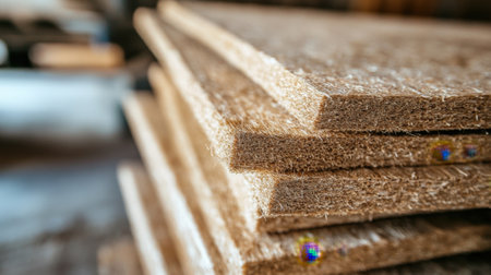 Compressed Hemp Fiber Panels for Thermal Insulation. High quality photoの素材
