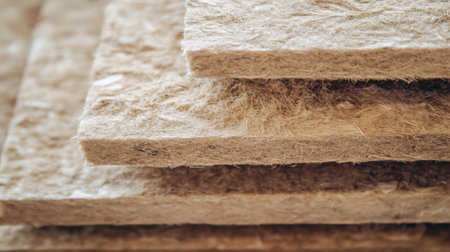 Compressed Hemp Fiber Panels for Thermal Insulation. High quality photoの素材