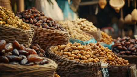 Dried fruits sold at market. High quality photoの素材