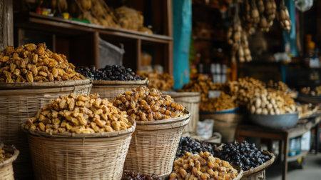 Dried fruits sold at market. High quality photoの素材