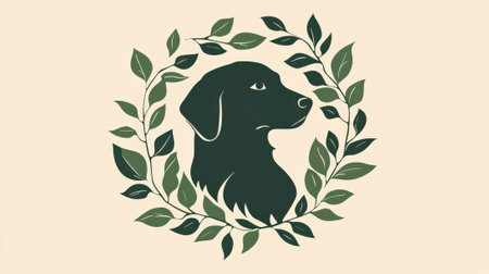 Dog grooming services logo illustration on light background. High quality photoの素材
