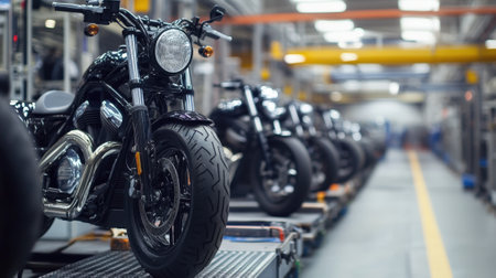 Motorcycle production at factory. High quality photoの素材