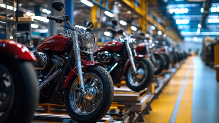 Motorcycle production at factory. High quality photoの素材