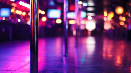 Close-up of pole in nightclub. High quality photoの素材