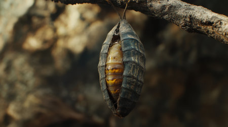 Macro Shot of a Butterfly Pupa in Cocoon. High quality photoの素材