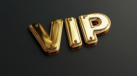 Luxury VIP lettering with dramatic shadow effect. High quality photoの素材
