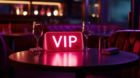 VIP Sign on a Restaurant Table Marker. High quality photoの素材