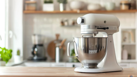 Modern Stand Mixer on Kitchen Counter with Copy Space. High quality photoの素材