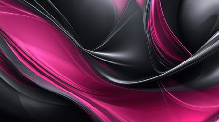 Abstract Monochrome Gray- black Background with Smooth Lines.の素材