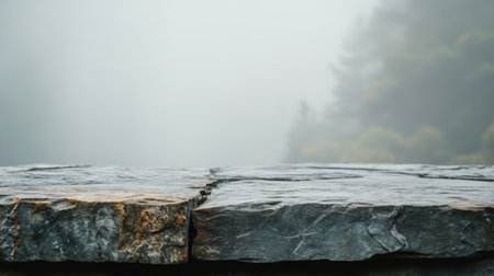 Stone Countertop Against Sky Background, Empty Space for Product Display. High quality photoの素材