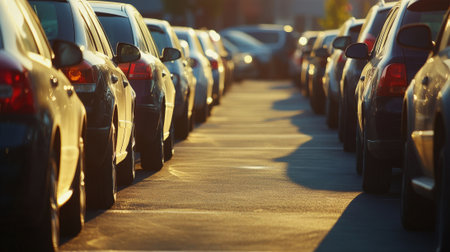 Cars in Queue on the Road Traffic Jam of Vehicles. High quality photoの素材