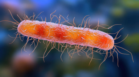 CloseUp of Escherichia Coli Bacteria in the Body. High quality photoの素材