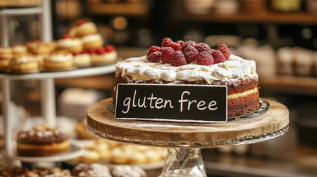Gluten-Free Sign in a Cake Shop. High quality photoの素材