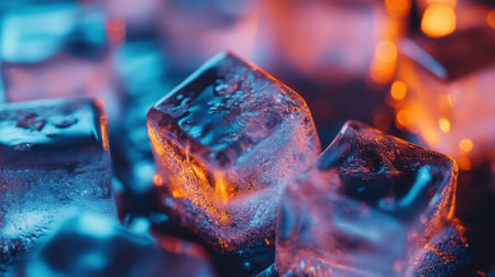 Close-up of a pile of ice cubes perfect for cocktails. High quality photoの素材