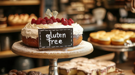 Gluten-Free Sign in a Cake Shop. High quality photoの素材