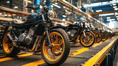 Motorcycle Production in a Factory. High quality photoの素材