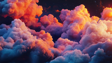 Colorful Clouds on a Dark Background. High quality photoの素材
