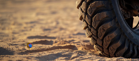 Dynamic close-up of rugged motorcycle tire tread. High quality photoの素材