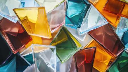 Abstract Background of Multicolored Glass Pieces. High quality photoの素材