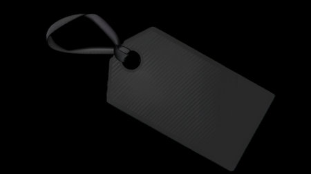 Stylish Black Tag Isolated on Transparent Background. High quality photoの素材