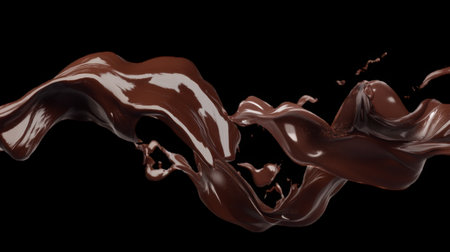 Melted Chocolate Dripping on Transparent Background. High quality photoの素材