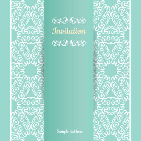 Invitation blue and white colors with ornament dackgroundのイラスト素材