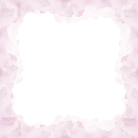 Watercolor spots of pink and lilac flowers, a pink cloud. Watercolor illustration. A template with a spring color and a place for the text. Mothers Day card, March 8, Valentines Day, packagingの写真素材