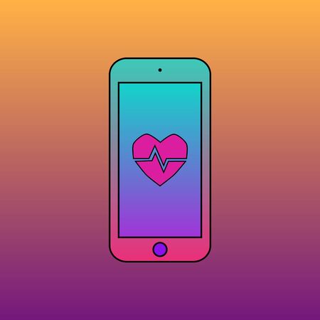 Vibrant smartphone on a colorful backgroundのイラスト素材