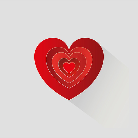Vector illustration of realistic red paper heart Eps10のイラスト素材